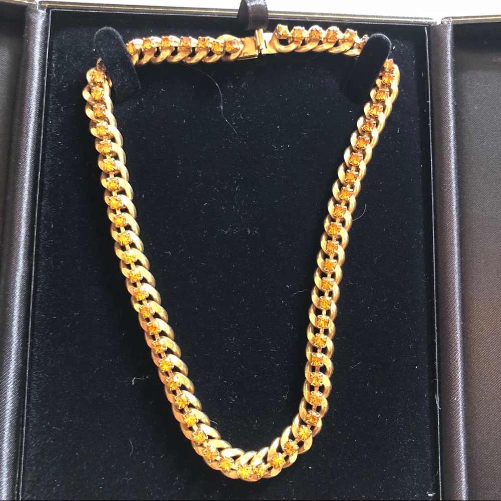 Dannijo Swarovski crystal and gold plated chain.